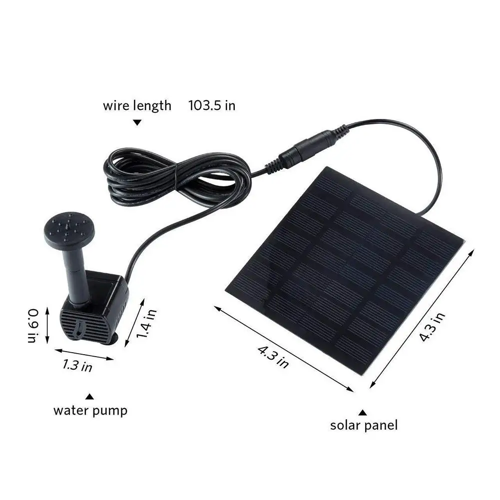 HobbyLane Solar Water Fountain Pump for Garden Floating Plants Watering Power Miniature Pool Waterpump |