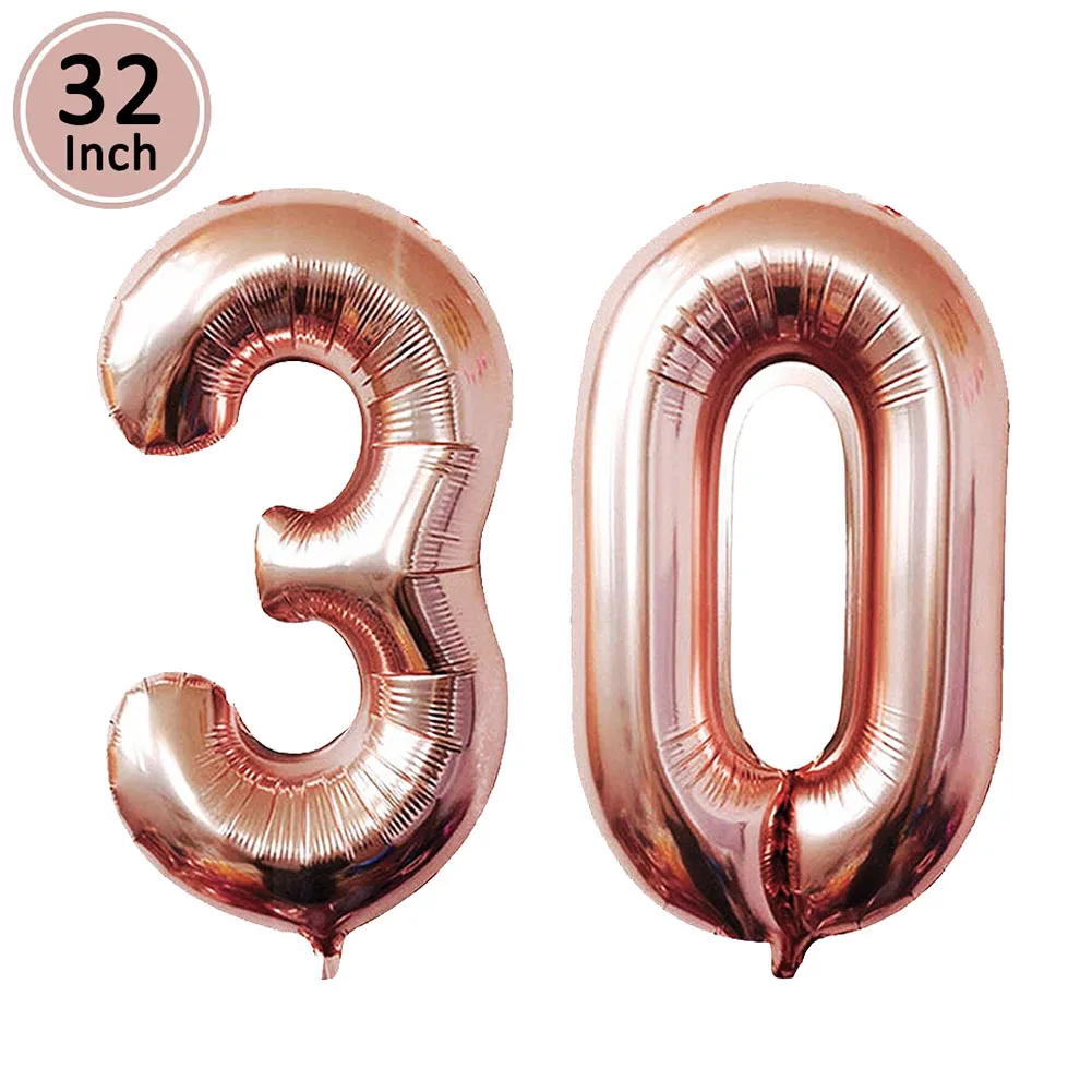 Lincaier 32 дюйма 62 см 30 день рождения воздушные шары счастливые 30 лет вечерние украшения для мужчин и женщин