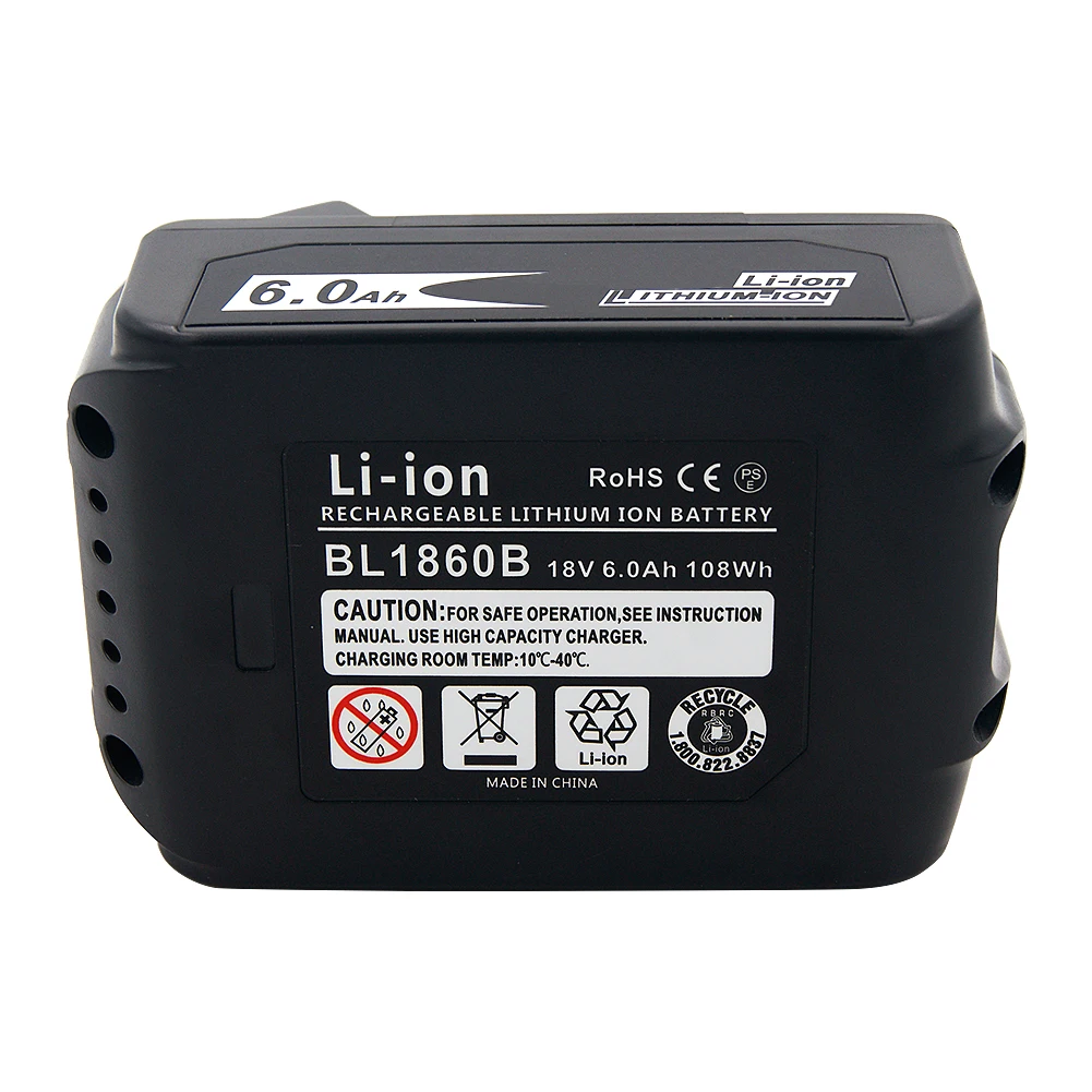 2 шт 18V 6000 мА/ч Rechargealbe Батарея для Makita BL1830B BL1860B BL1840B BL1815 LXT 400 последняя версия