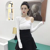 autumn womens tops and blouses winter new sexy long sleeve off shoulder t shirt slim top bottomed shirt women clothes fashion