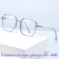 men vintage anti blue light minus glasses frame with degree square women myopia lens nearsighted glasses 0 0 5 1 0 to 6 0