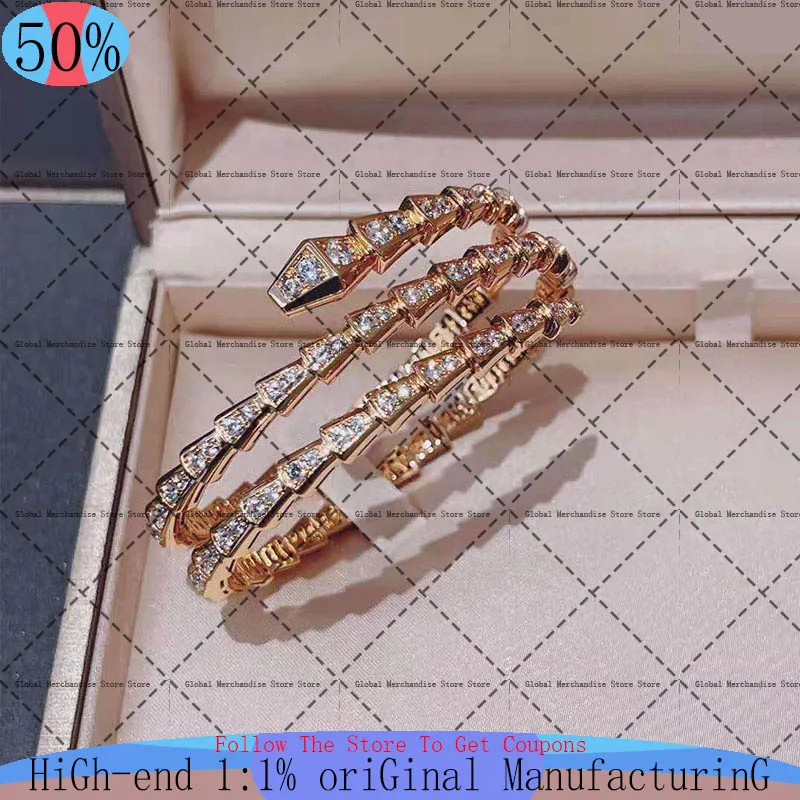 

Женский браслет из серебра 1:1 с бриллиантами, золотистый модный подарок