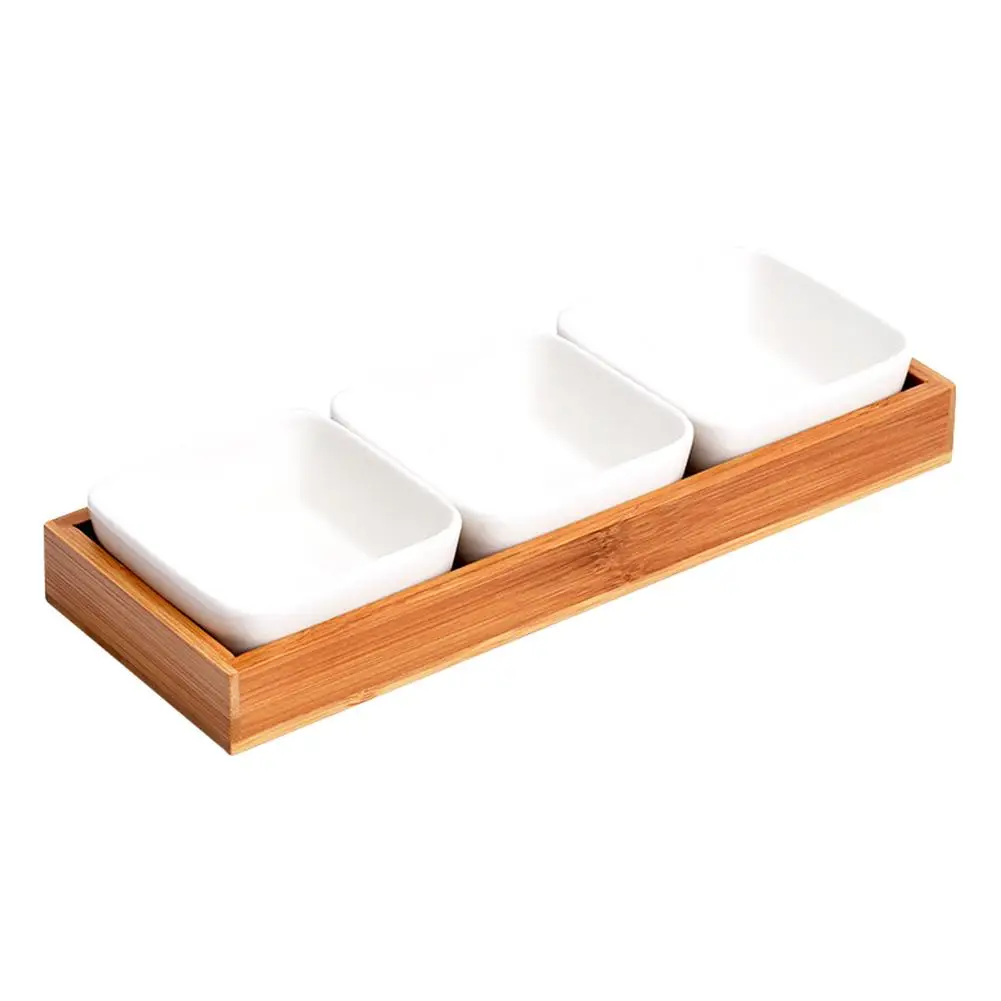 Керамический поднос бамбуковое блюдо для соуса модная посуда дней рождения