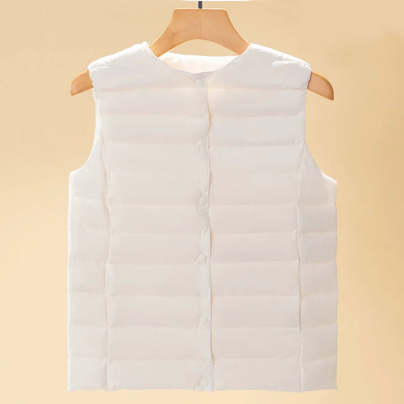 

Down Vest Women 2021 New Short Winter Large Size Thermal Waistcoat Clothes Single-Breasted Lightweight Solid Color All-Matching