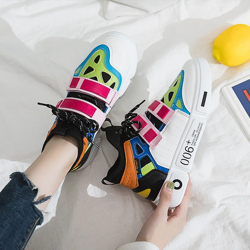 Bjakin женские оранжевые кроссовки на платформе цветные классические удобные