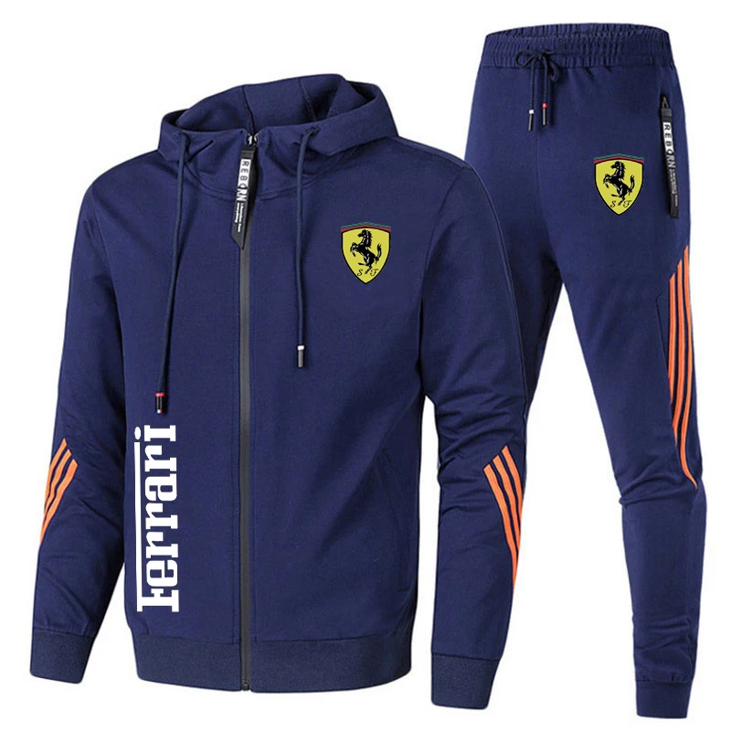 

New Print Tracksuit Men Thermal men's sets Sportswear Sets Cotton Hoodie+Pants tracksuit men sport suit set