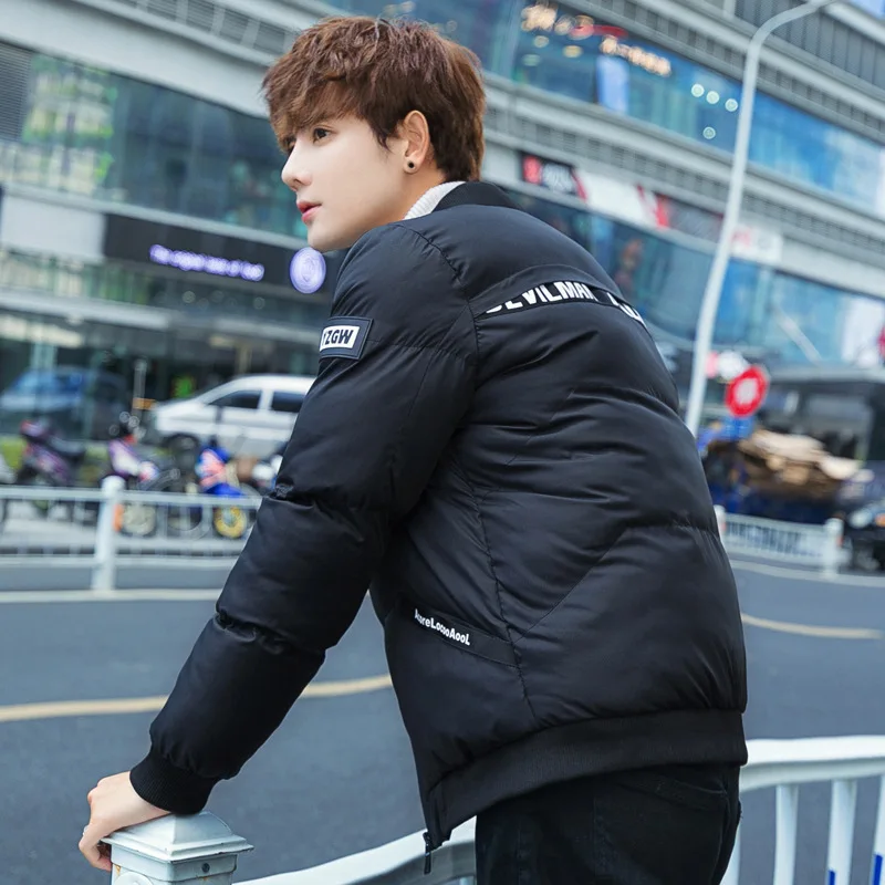 Зимняя мужская хлопковая стеганая Толстая винтажная Бейсбол Бомбер куртка парка