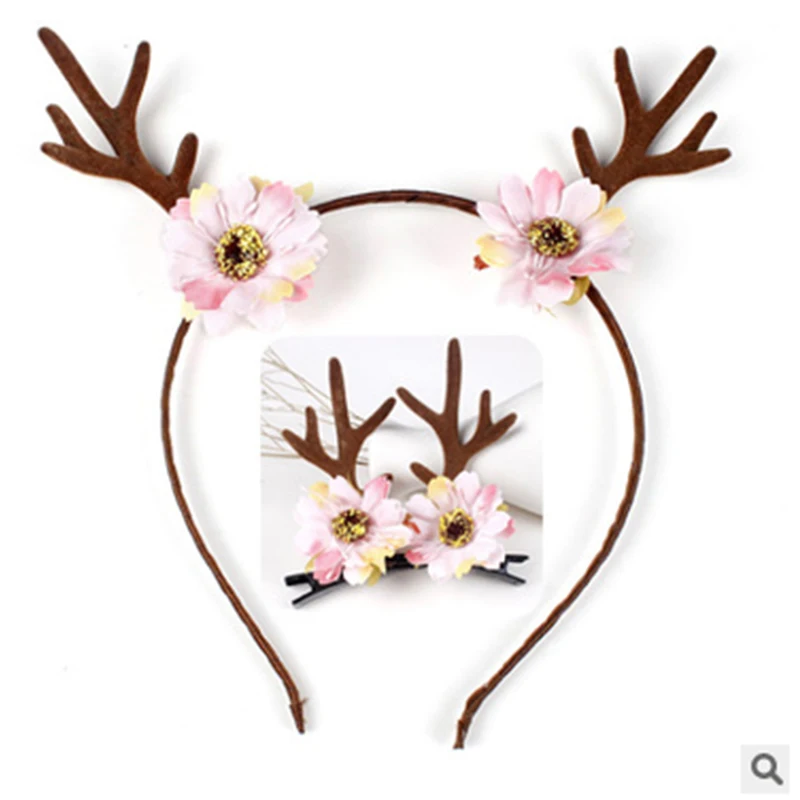 Новый рождественский обруч-украшение для волос лося Милая мультяшная повязка на