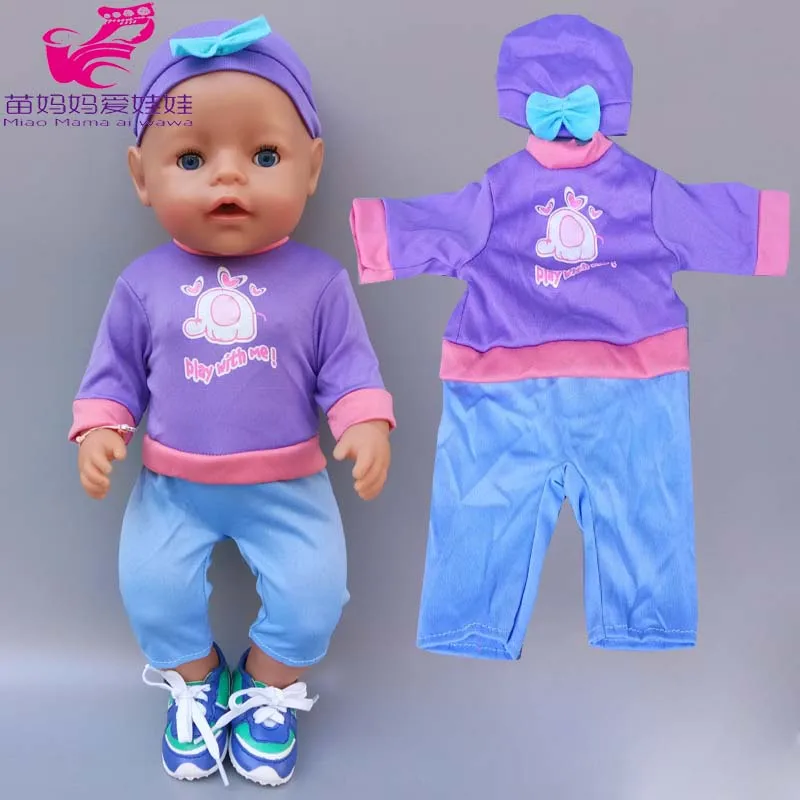 17 дюймов кукла футболка штаны и шапочка для Reborn Baby Doll девочек 18 American ОГ девушка
