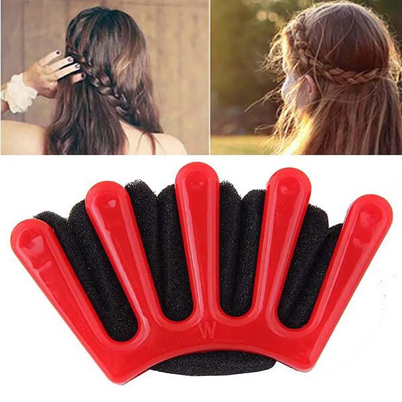 

Red/Blue French Hair Braiding Tool Hair Twist Styling Bun Weave Sponge Plait Twist Hairstyling Braider DIY Accessories 1Pc