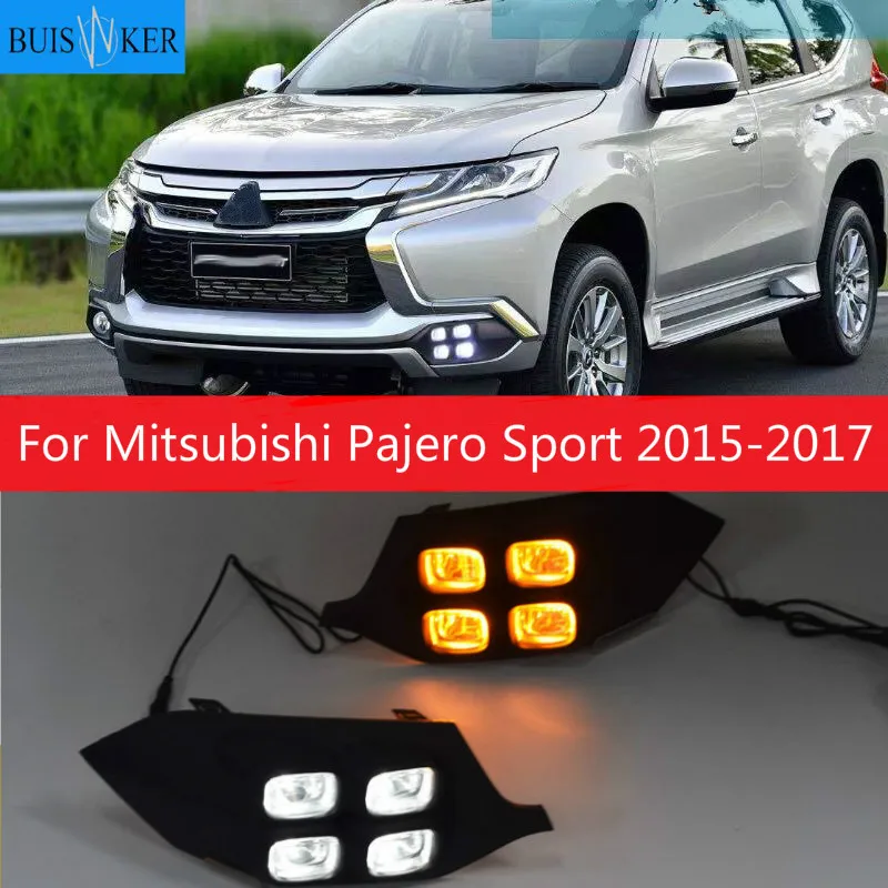 For Mitsubishi Pajero Sport 2015 2016 2017 4Eyes Super Brightness Car Accessories ABS 12V LED Daytime Running Light DRL Lamp For Mitsubishi Pajero Sport 2015 2016 2017 4Eyes Super Brightness Car Accessories ABS 12V LED Daytime Running Light DRL Lamp