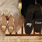 4 шт., Свадебный декор обуви My KingQueen, свадебные аксессуары для жениха, свадебные виниловые наклейки, водонепроницаемая клейкая наклейка с обувью