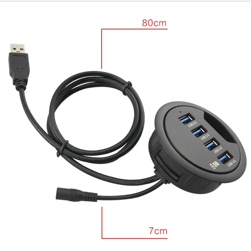 

EU US Power Adapter Mounting In-Desk 4 Ports USB 3.0 Hub Multi Splitter for PC Desktop Computer Laptop Mouse Keyboard