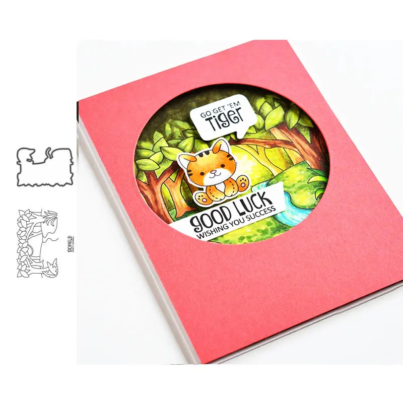 Резиновые штампы JC с изображением лесного дерева и металлические для резки