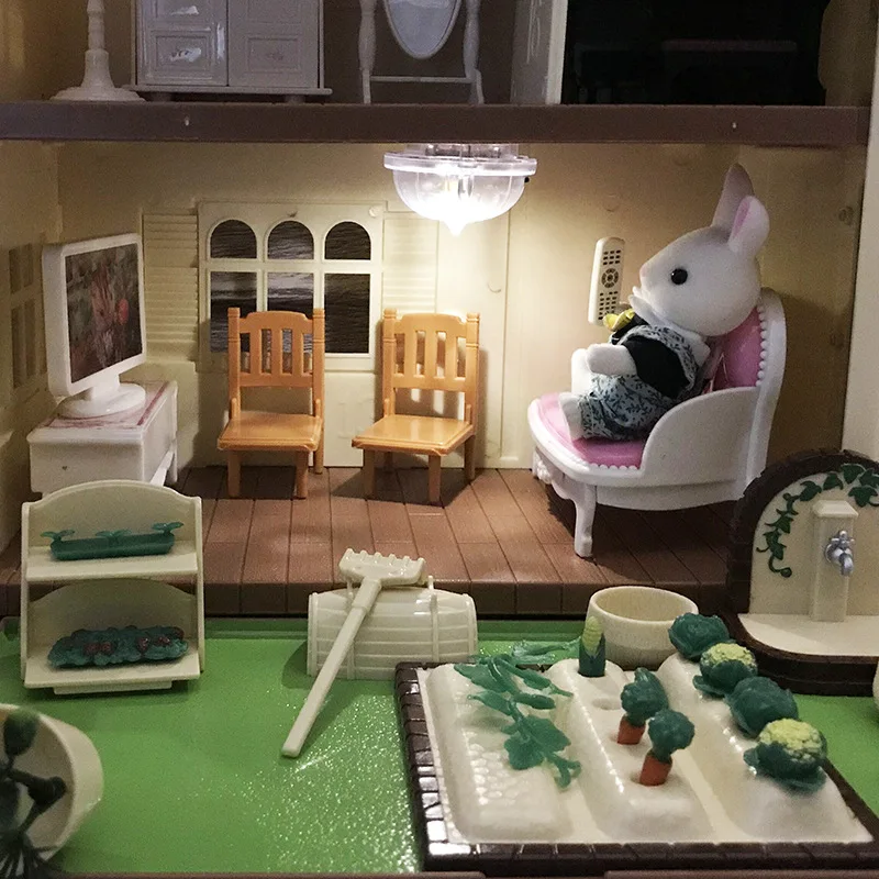 diy doll house forest lodge villa collocation home houses surprise dollhouse furniture kit animal family toys set children gift free global shipping