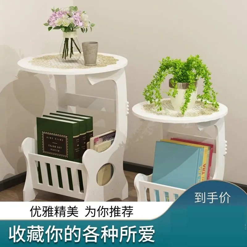 

Nordic Modern Minimalist Sofa Bed Bedroom Bedside Mini Round Table Simple Small Apartment Coffee Table