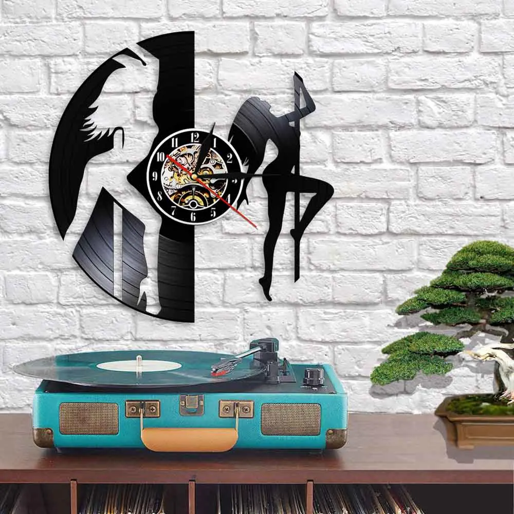 Настенные часы с виниловой пластиной для танцев на шесте прекрасный подарок