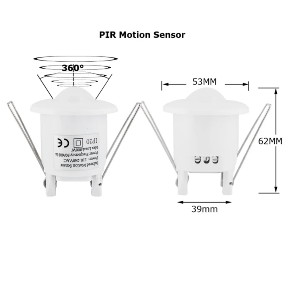 

AC 110V-240V 360 Degree PIR Sensor Switch Ceiling Infrared Lamp Light Switch Human Body Infrared Sensor Detector Embedded Switch