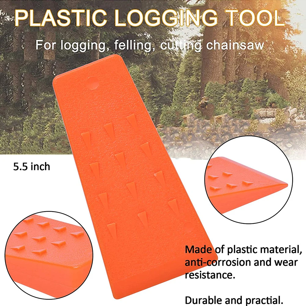 

5 Inches 140mm Wedges For Logging Falling Cutting Cleaving High Quality Plastic Strong Durable Orange Chainsaw Felling Wedge