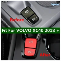 interior mouldings console electronic handbrake button protection frame cover trim fit for volvo xc40 2018 2022 accessory