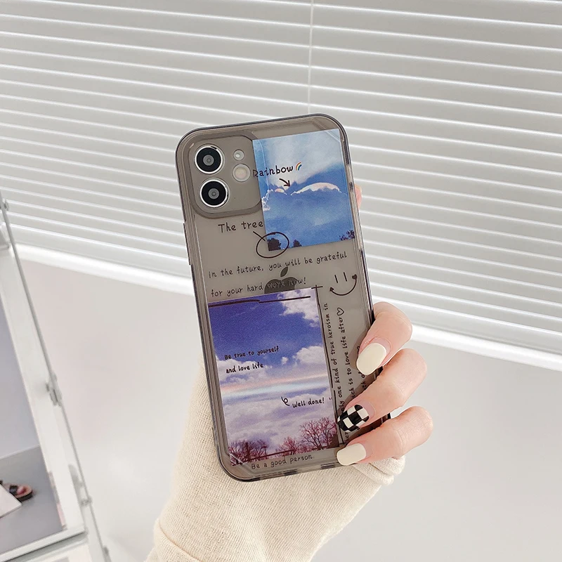 LLTCT Ins Настольный Прозрачный чехол для телефона iPhone 11 12 Pro Max X XR Xs 7 8 Plus Mini SE 2020 TPU