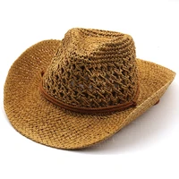 western cowboy hat men panama outdoor 2021 summer beach cap women sombrero vaquero hombre chapeu wide brim mens straw sun hat