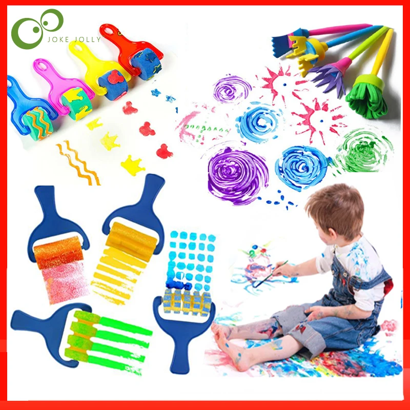 4 шт./компл. Цветочная Кисть вращающаяся губка дети граффити искусство Рисование