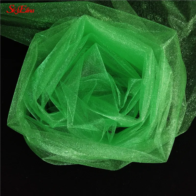green 15 см* 5 м блестящая фатиновая юбка-пачка из органзы с прозрачными кристаллами для девочек, сделай сам, подарок для свадебной вечеринки, декор для детского душа, поставка 7z - Цвет: green