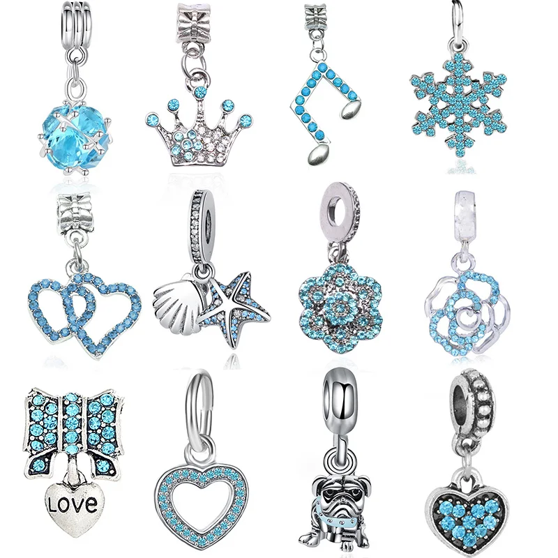 2 шт./лот посеребренные бусины подвески в виде животных сердца цветка подходят