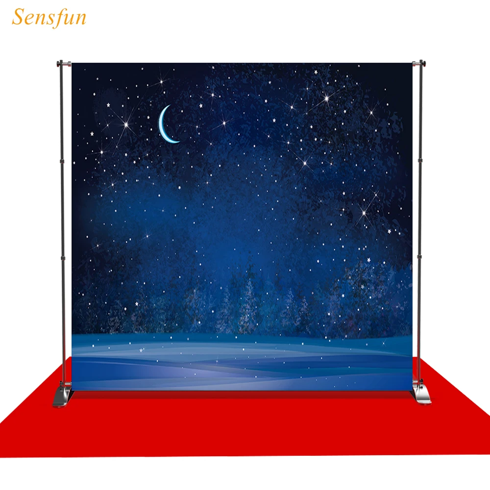 LEVOO фотографический фон Звездное небо картина с Луной лес ночной Фотофон Фото