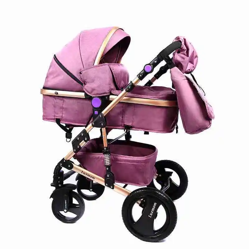 LUXMOM/детская коляска 2в1, двунаправленная, высокое качество, амортизатор, подарок, рюкзак для мамы, можно сидеть, высокое качество, бесплатно, в RU - Цвет: colour5