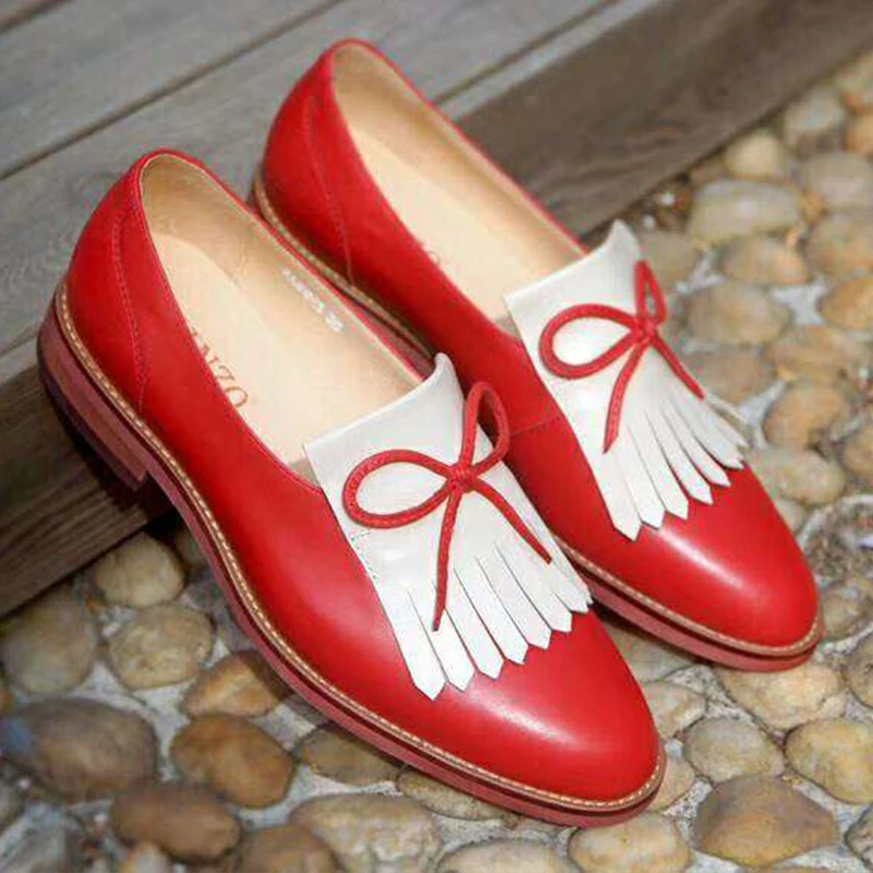 Женские Броги из натуральной кожи yinzo женская обувь на плоской подошве винтажные