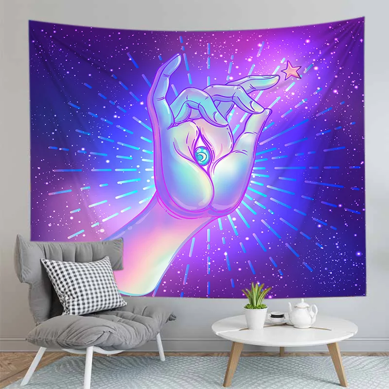 Индийский гобелен пляжное полотенце 3D ручные глаза настенные гобелены мягкая