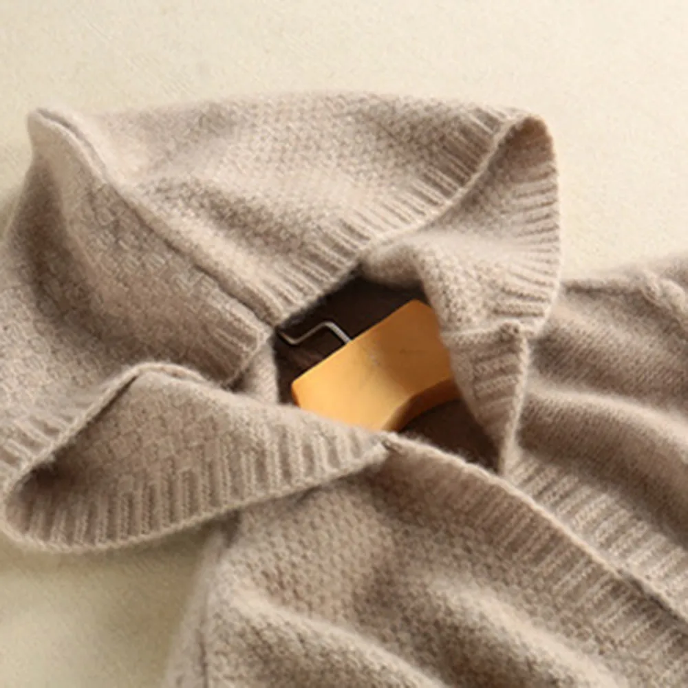 Новинка Женский вязаный кардиган с капюшоном свитер женский зимний плотный