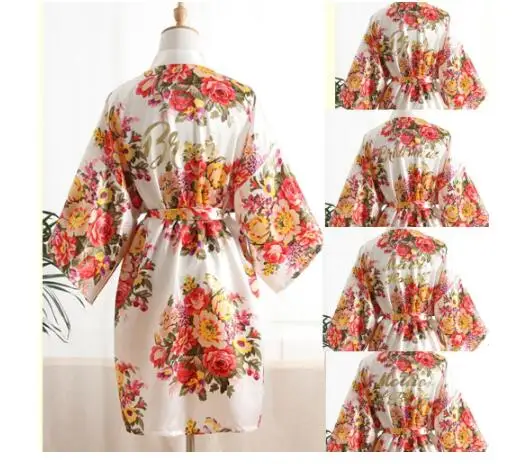 Платье подружки невесты с цветочным узором халат одежда для сна свадьбы халаты