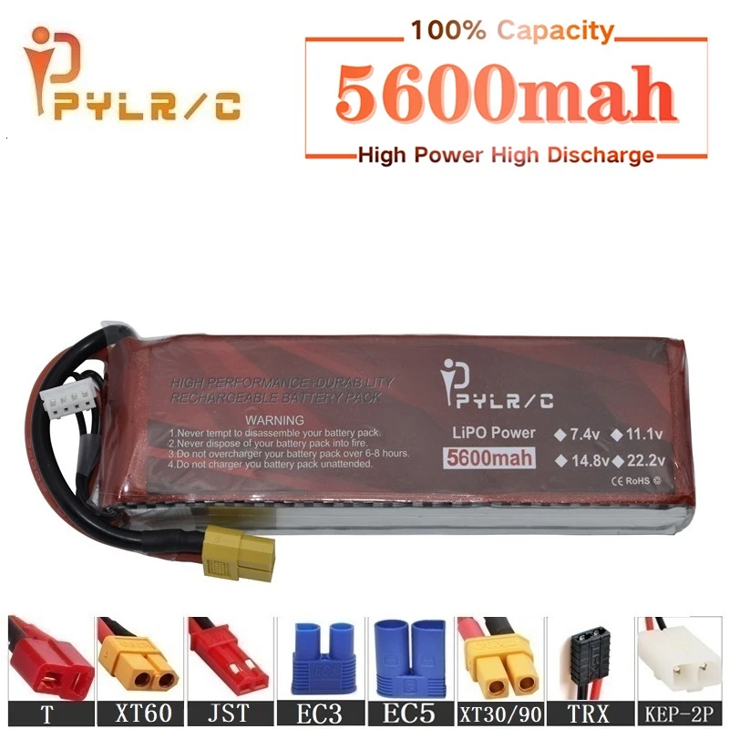 

High Rate 14.8v 5600mAh Lipo Battery For RC Helicopter Parts 4s Lithium battery 14.8v 50C RC Cars Airplanes Drone Battery T/XT60