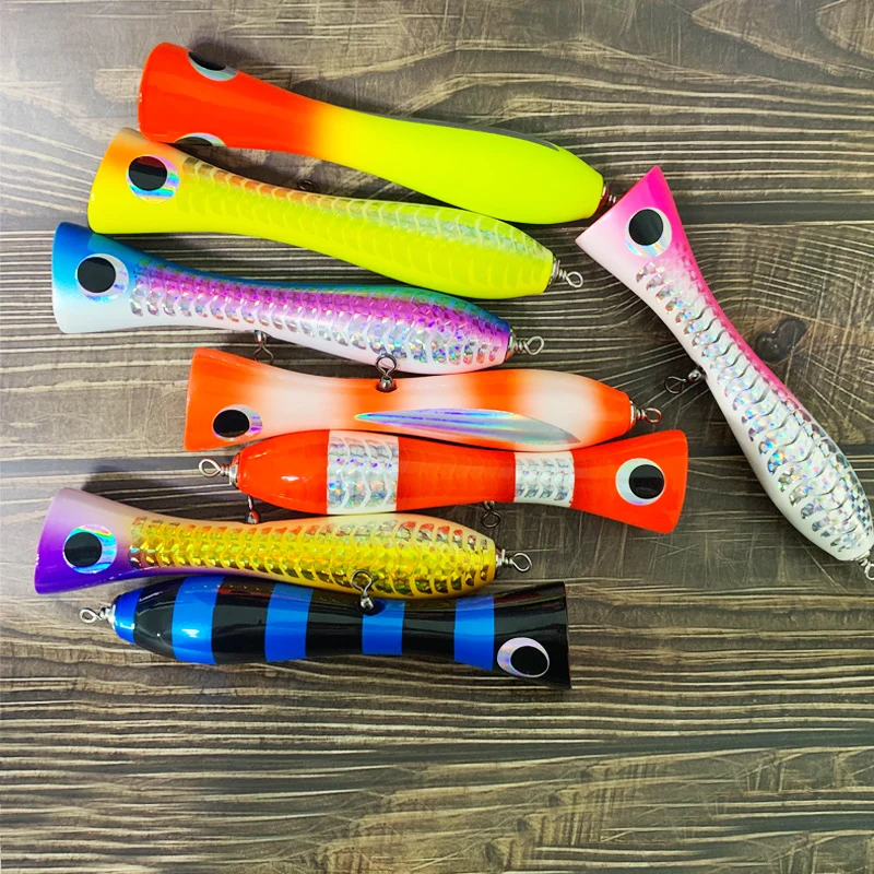 65g90g120g140g Trolling Wood Stickbait Pencil Popper Tuna Boat Fishing Lure Topwater Long Casting Wobbler Carp Artificial Leurre