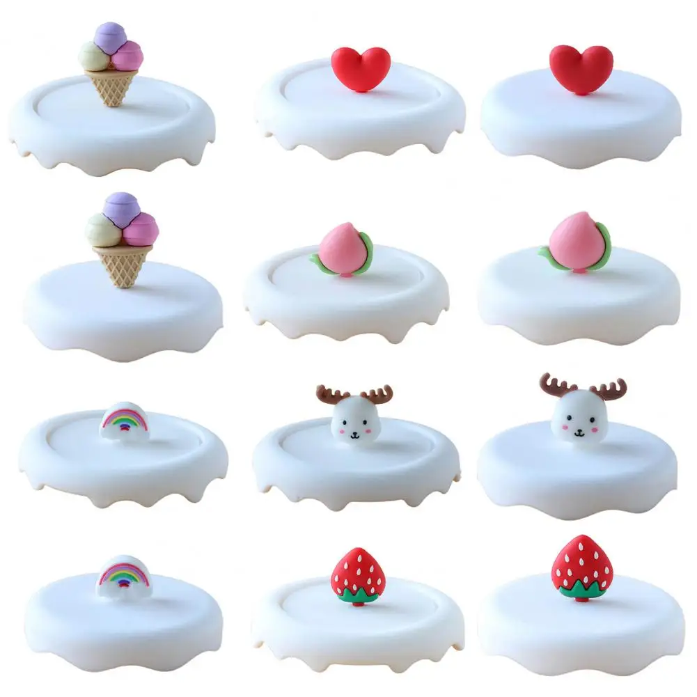 Силиконовая крышка для чашки прочная термостойкая Герметичная с мультяшным