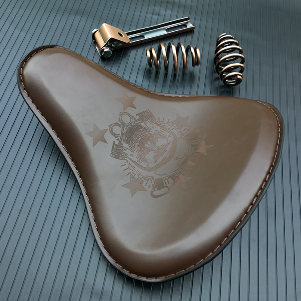 Мотоциклетное сиденье для соло в стиле ретро оранжевого/черного цвета +