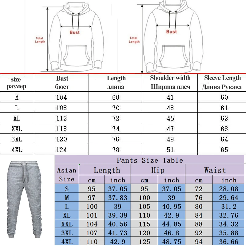 

2021 Tracksuit Men Two Piece Set Sportswear Pullover Hoodies + Long Pants Casual Sweatshirt Mens Clothing Outfis Male size S-4XL