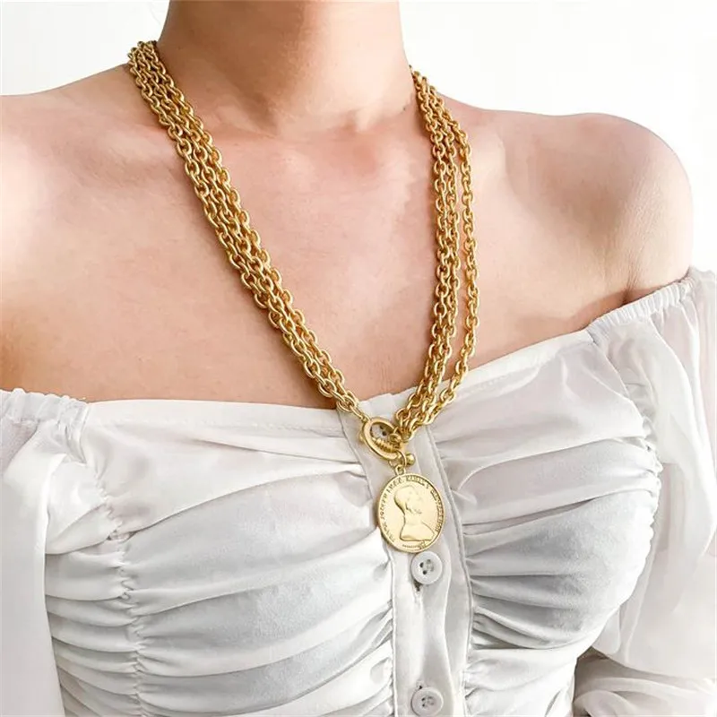 Женский браслет с абстрактной монеткой модный металлический натуральным