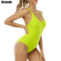 riseado yellow sexy one piece swimsuits double strap swimwear women 2021 cross string bodysuit women bathing suit plus size xxl