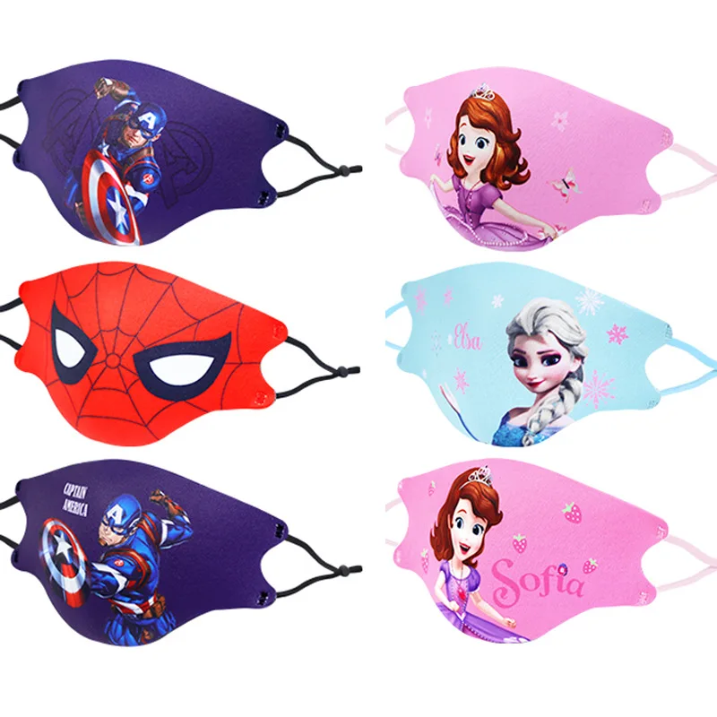 Детская маска для лица Disney моющиеся хлопковые Многоразовые Дышащие маски Микки и