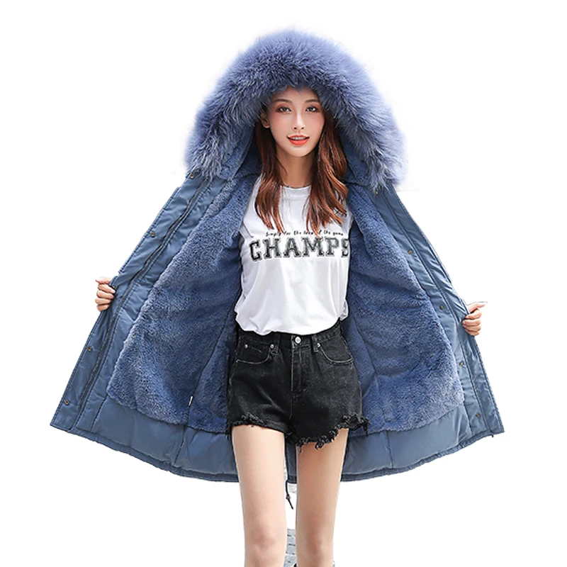 

Lace-UP Parka Women Winter Coats Plus Velvet Casual Fur Hooded Jackets Women Thick Warm Winter Parkas Female Overcoat Coat