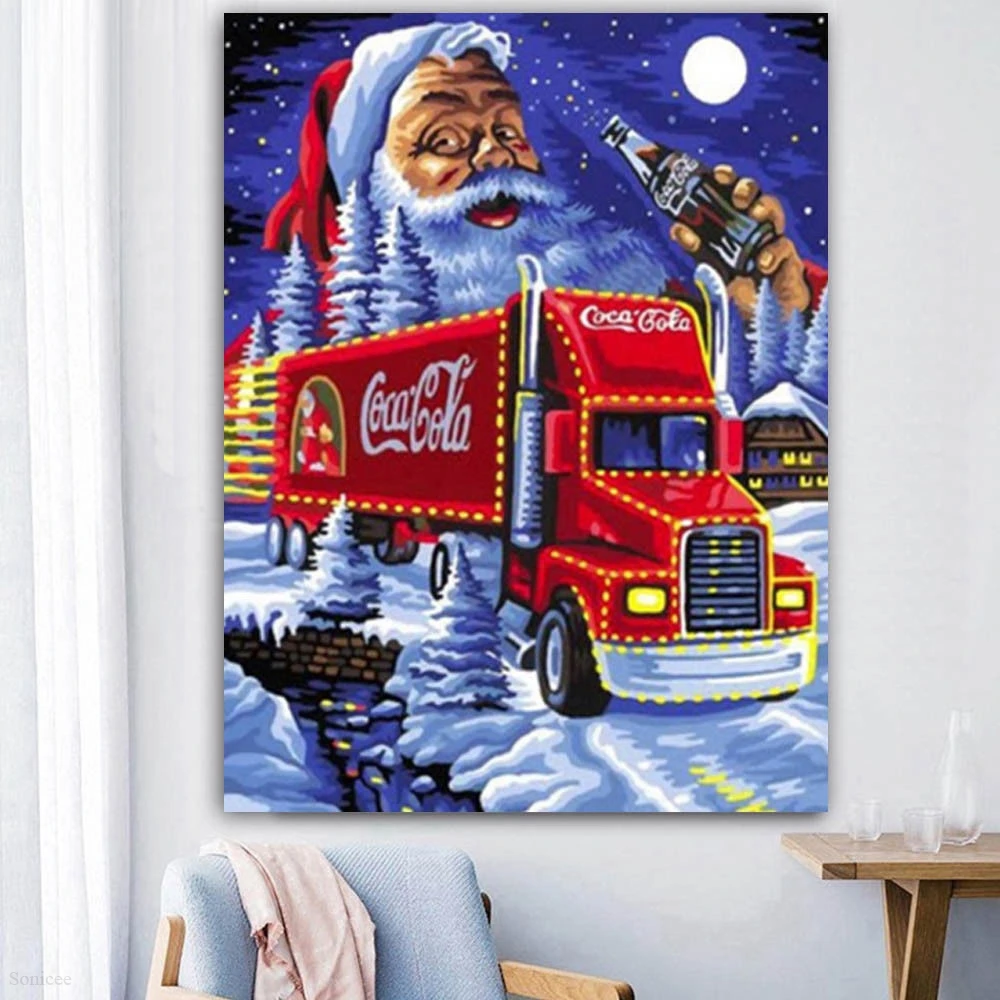 2019 Newest Christmas Diamond Paintings 5D DIY Full Drill Snow Santa Truck Embroidery Cross Stitch Daimond Painting Kerst 05 | Дом и сад