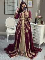 yfanlynxci moroccan kaftan evening dresses burgundy embroidery beading women party wear formal gowns kaftan dress plus size