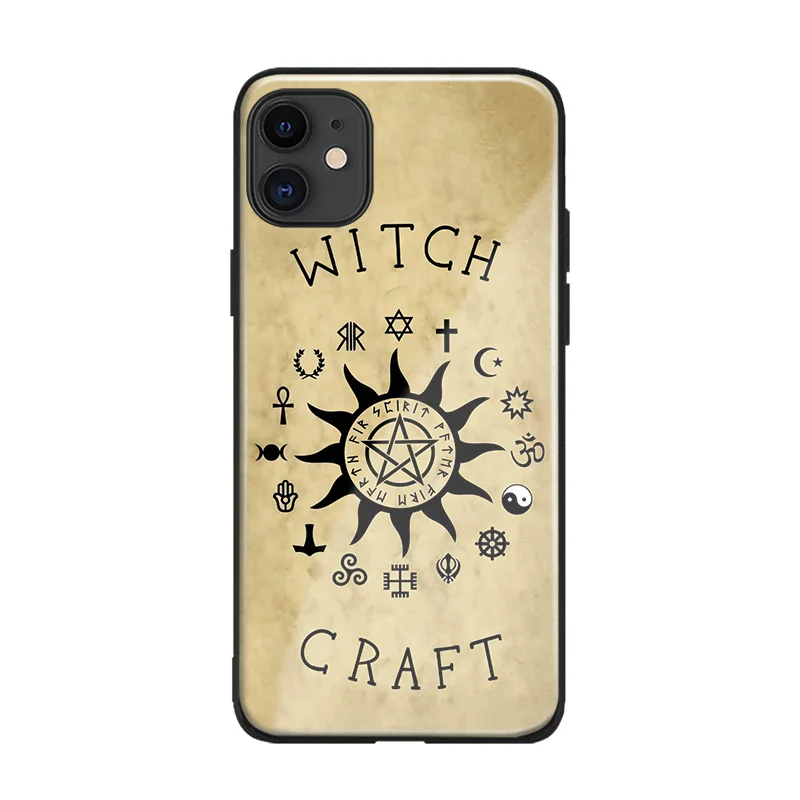 

Witches moon Tarot Mystery totem Glass Soft Silicone Phone Case Cover Shell For iPhone SE 6s 7 8 Plus X XR XS 11 12 mini Pro MAX