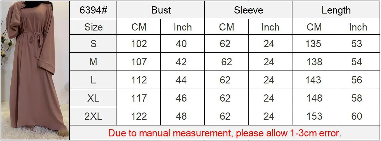 

Muslim Dress Women Muslim Fashion Middle East Solid Color Plus Size Lace-up Muslim Dress Dubai Abaya Turkey Belt Long Dress