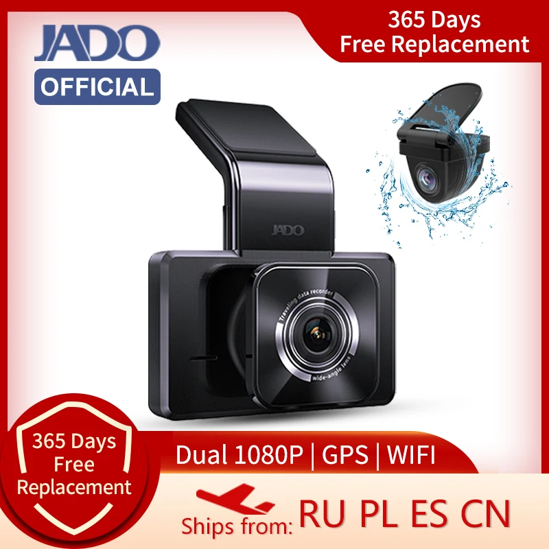 

JADO D330 Dash Cam Front and Rear View Video Recorder Car DVR Rearview Car Camera Wifi Dashcam 24H Parking Monitor 1080P