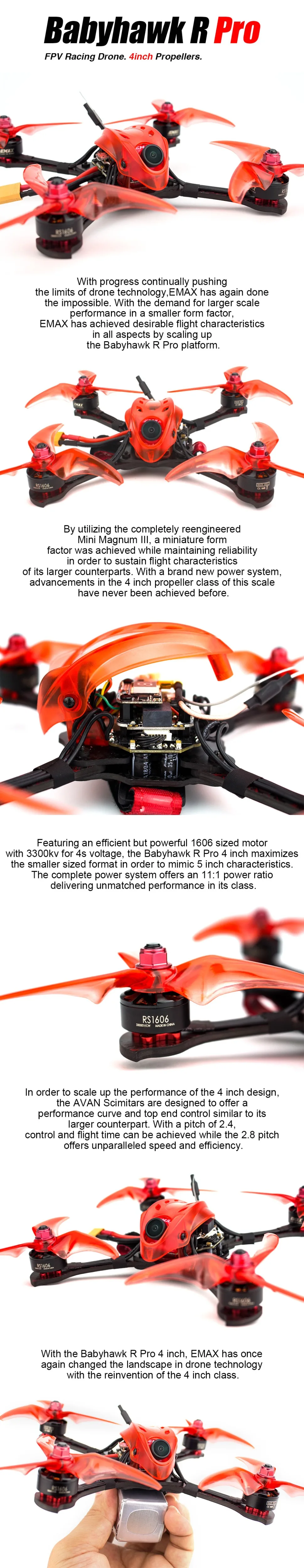 Батарея для Emax babyhawk RACING Pro 4 дюйма FPV RACING DRONE-BNF(Frsky D8) F4 Mini Magnum III BLHeli32 3-6s RS1606 3300kv RC Quadcopter FPV